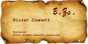 Bizzer Zsanett névjegykártya