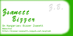 zsanett bizzer business card